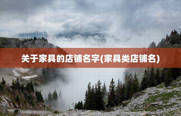 关于家具的店铺名字(家具类店铺名)