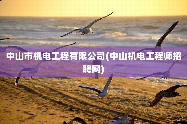 中山市机电工程有限公司(中山机电工程师招聘网)
