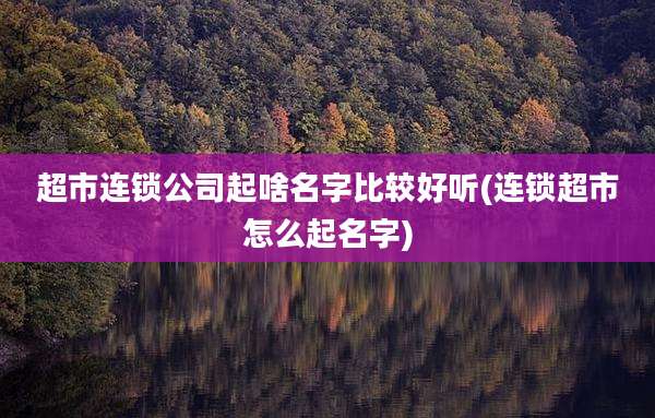 超市连锁公司起啥名字比较好听(连锁超市怎么起名字)
