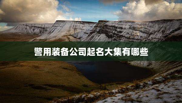 警用装备公司起名大集有哪些