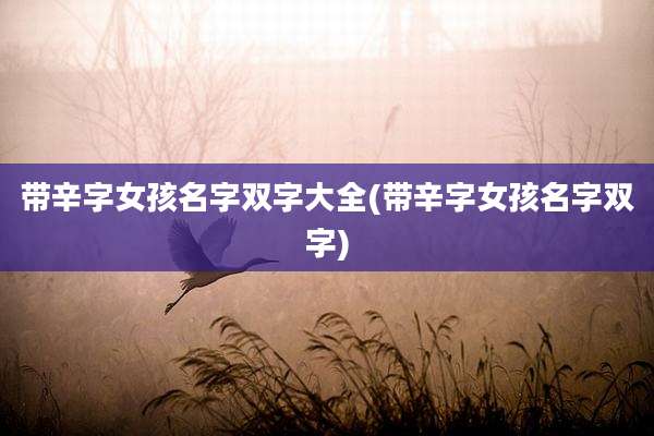 带辛字女孩名字双字大全(带辛字女孩名字双字)