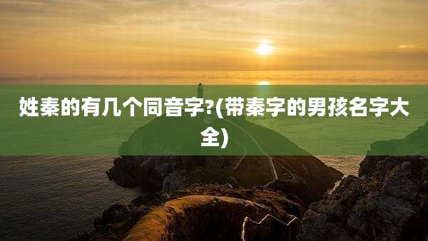 姓秦的有几个同音字?(带秦字的男孩名字大全)