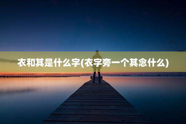 衣和其是什么字(衣字旁一个其念什么)