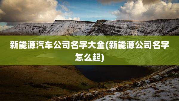 新能源汽车公司名字大全(新能源公司名字怎么起)