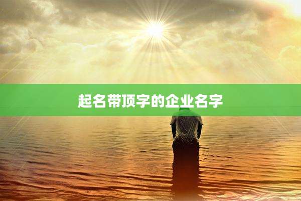 起名带顶字的企业名字