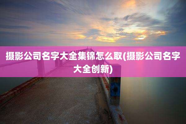 摄影公司名字大全集锦怎么取(摄影公司名字大全创新)