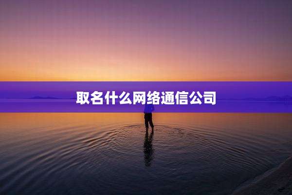 取名什么网络通信公司