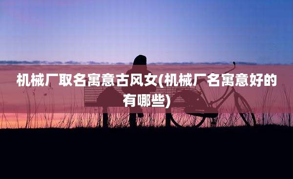 机械厂取名寓意古风女(机械厂名寓意好的有哪些)