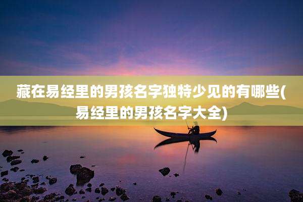 藏在易经里的男孩名字独特少见的有哪些(易经里的男孩名字大全)
