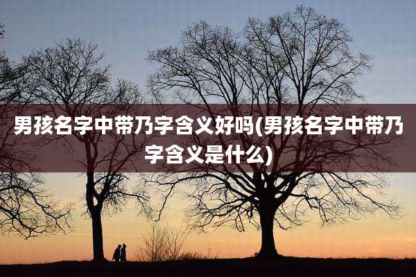 男孩名字中带乃字含义好吗(男孩名字中带乃字含义是什么)