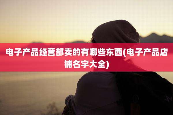 电子产品经营部卖的有哪些东西(电子产品店铺名字大全)