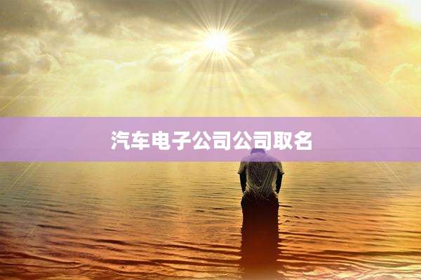 汽车电子公司公司取名