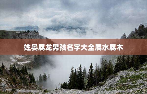 姓晏属龙男孩名字大全属水属木
