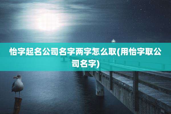 怡字起名公司名字两字怎么取(用怡字取公司名字)
