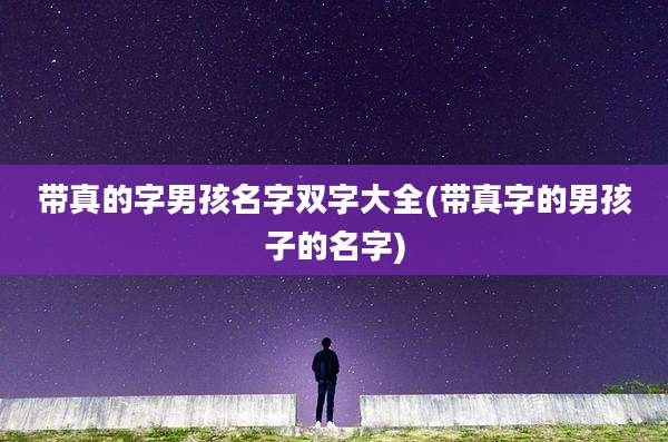 带真的字男孩名字双字大全(带真字的男孩子的名字)