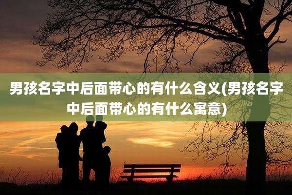 男孩名字中后面带心的有什么含义(男孩名字中后面带心的有什么寓意)