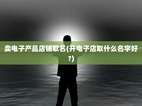 卖电子产品店铺取名(开电子店取什么名字好?)