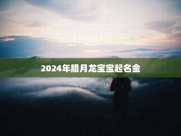 2024年腊月龙宝宝起名金
