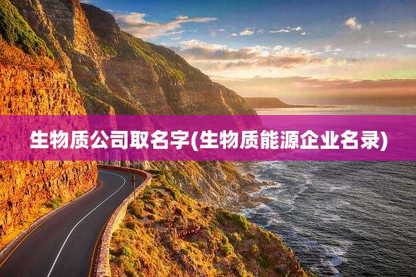 生物质公司取名字(生物质能源企业名录)