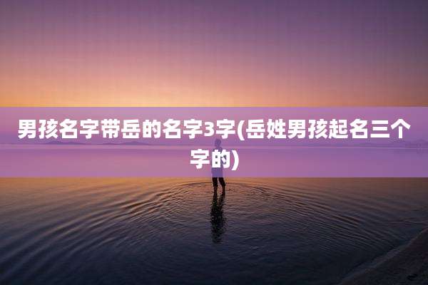 男孩名字带岳的名字3字(岳姓男孩起名三个字的)