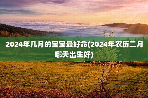 2024年几月的宝宝最好命(2024年农历二月哪天出生好)