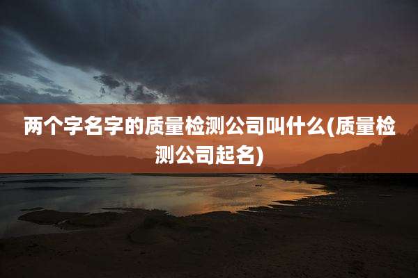 两个字名字的质量检测公司叫什么(质量检测公司起名)