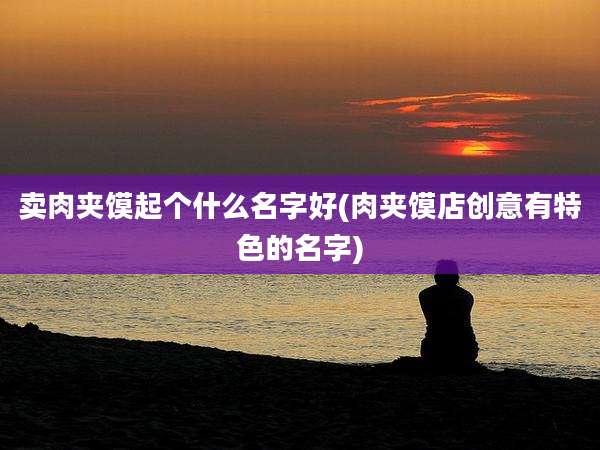 卖肉夹馍起个什么名字好(肉夹馍店创意有特色的名字)
