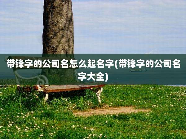 带锋字的公司名怎么起名字(带锋字的公司名字大全)