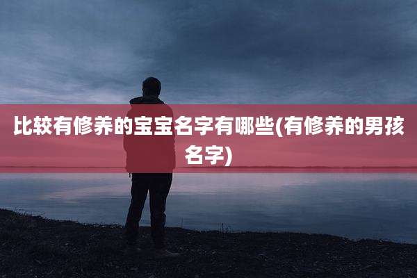 比较有修养的宝宝名字有哪些(有修养的男孩名字)