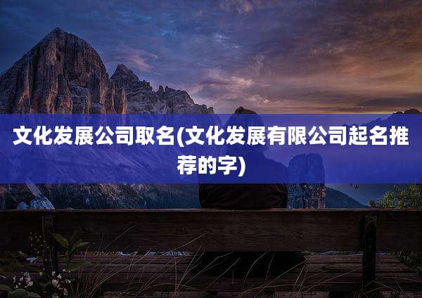 文化发展公司取名(文化发展有限公司起名推荐的字)