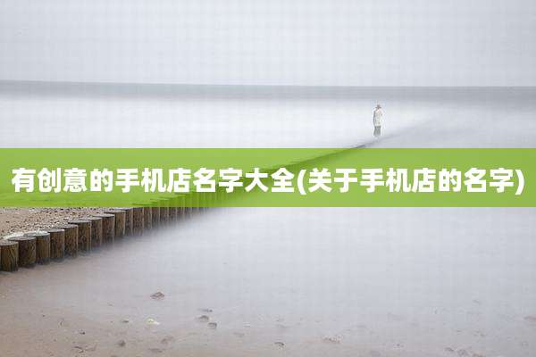 有创意的手机店名字大全(关于手机店的名字)