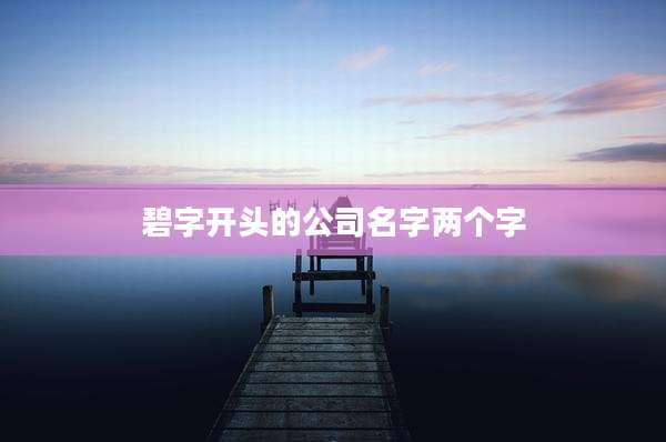 碧字开头的公司名字两个字