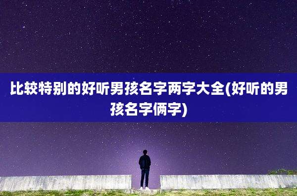 比较特别的好听男孩名字两字大全(好听的男孩名字俩字)