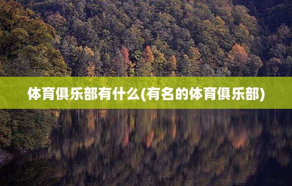 体育俱乐部有什么(有名的体育俱乐部)