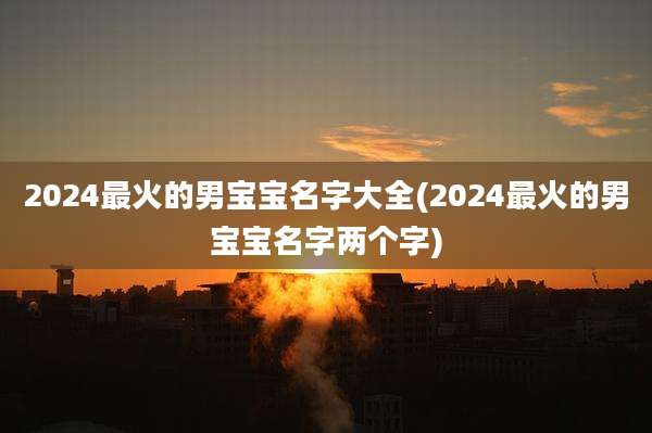 2024最火的男宝宝名字大全(2024最火的男宝宝名字两个字)