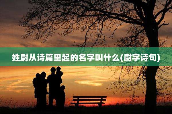 姓尉从诗篇里起的名字叫什么(尉字诗句)