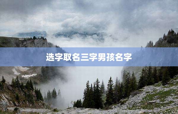 选字取名三字男孩名字