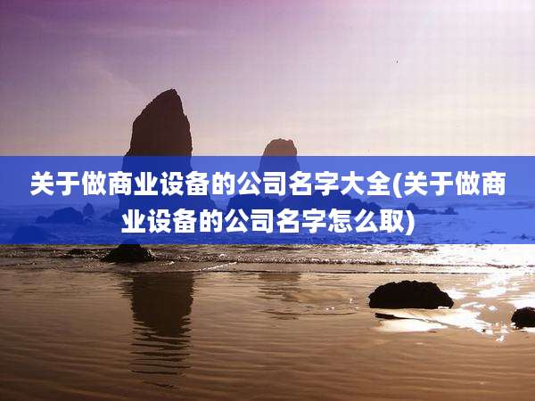 关于做商业设备的公司名字大全(关于做商业设备的公司名字怎么取)