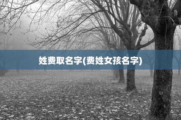 姓费取名字(费姓女孩名字)