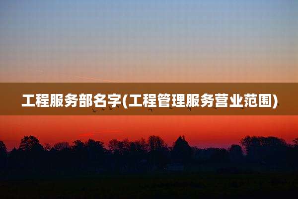 工程服务部名字(工程管理服务营业范围)