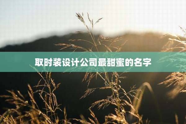 取时装设计公司最甜蜜的名字