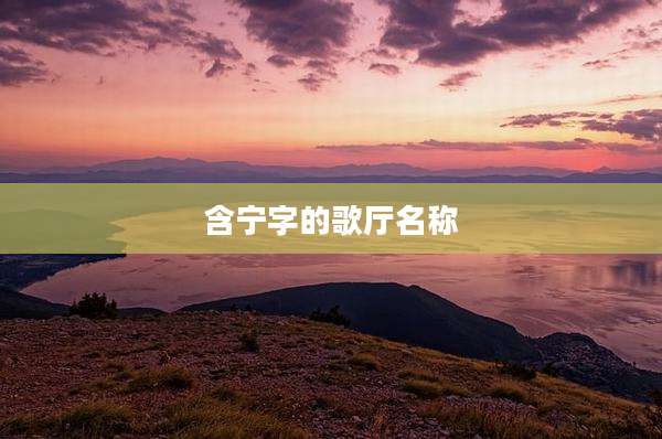 含宁字的歌厅名称