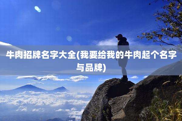 牛肉招牌名字大全(我要给我的牛肉起个名字与品牌)
