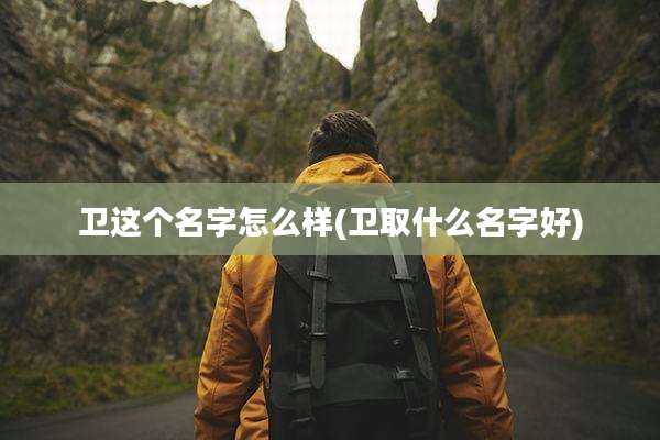 卫这个名字怎么样(卫取什么名字好)