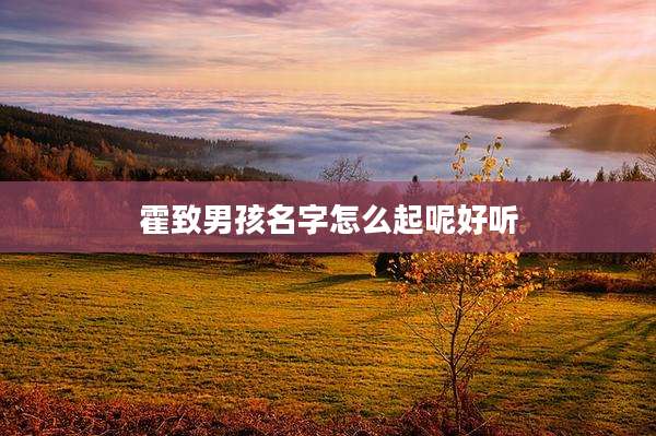 霍致男孩名字怎么起呢好听