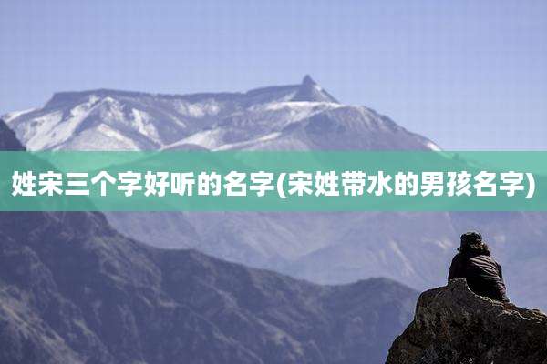 姓宋三个字好听的名字(宋姓带水的男孩名字)