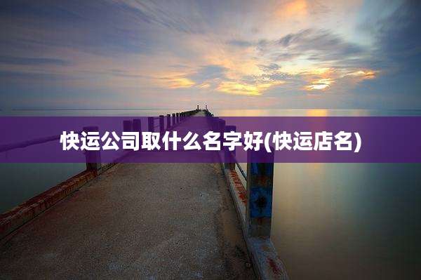 快运公司取什么名字好(快运店名)