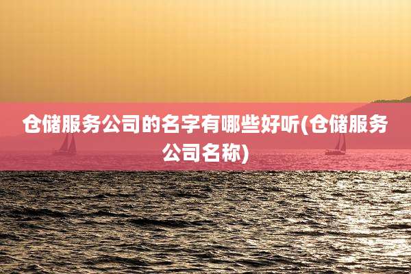仓储服务公司的名字有哪些好听(仓储服务公司名称)