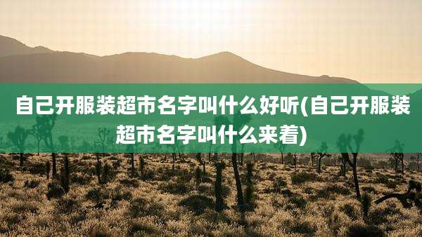 自己开服装超市名字叫什么好听(自己开服装超市名字叫什么来着)
