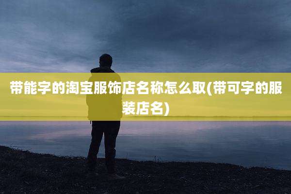带能字的淘宝服饰店名称怎么取(带可字的服装店名)